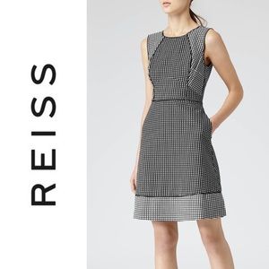 REISS geometric fit and flare dress